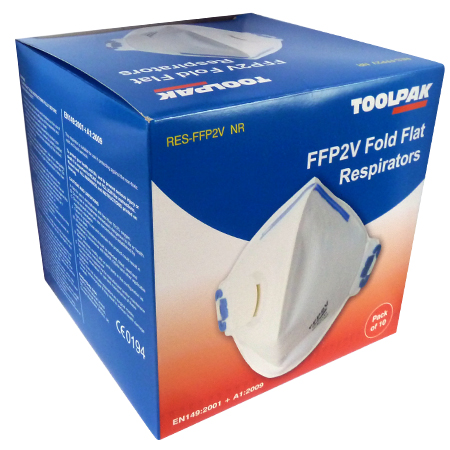 FFP2+Valve Respirator Pack of 10 Toolpak